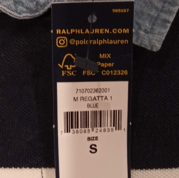 Polo Ralph Lauren CP-93 Regatta Rugby Polo Shirt. Sz. S. Blue/White. $225 - Picture 8 of 9
